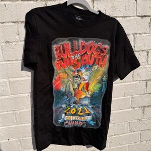 Rare UGA Black National Championship 2021 Bulldogs Artwork T-Shirt